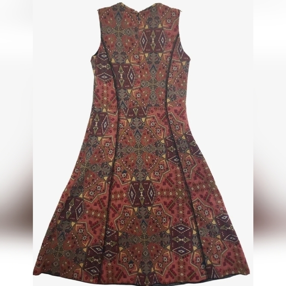 Zara Trafaluc Fall Winter Collection ~Size M~Red/Blue Geometric Print Dress. - Picture 3 of 12